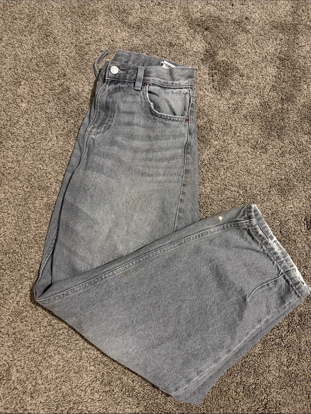 Zara Kids boys 13-14 Grey barrel-Leg Jeans